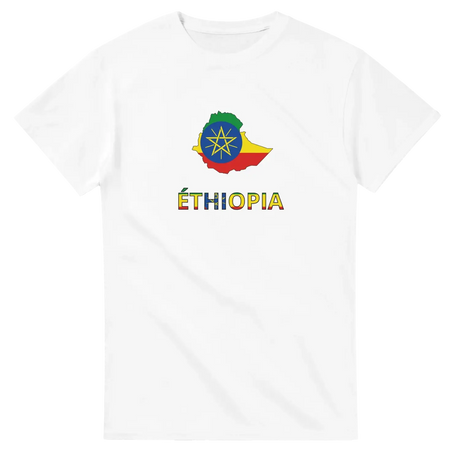 T-shirt drapeau éthiopie carte - pixelforma