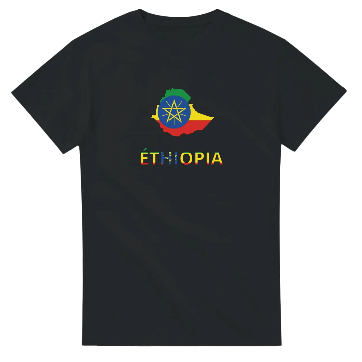 T-shirt drapeau éthiopie carte - pixelforma