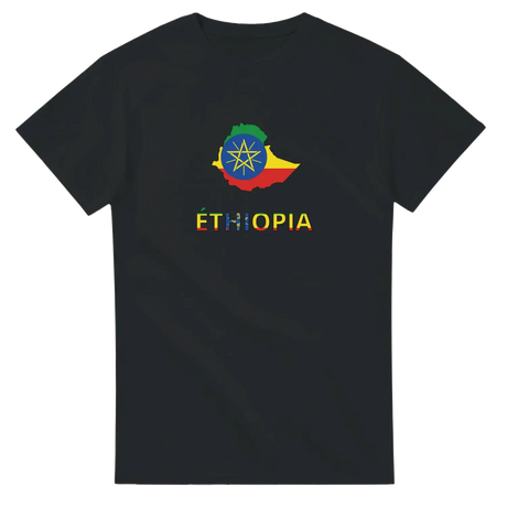 T-shirt drapeau éthiopie carte - pixelforma