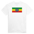T-shirt drapeau éthiopie coton mélangé brodé