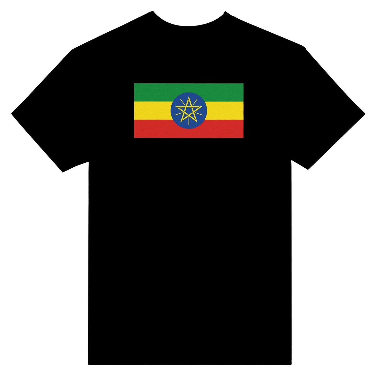 T-shirt drapeau éthiopie coton mélangé brodé