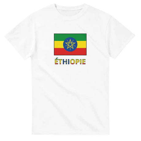 T-shirt drapeau éthiopie en texte - pixelforma