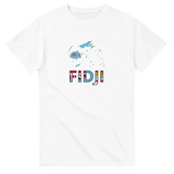 T-shirt drapeau fidji en carte - pixelforma