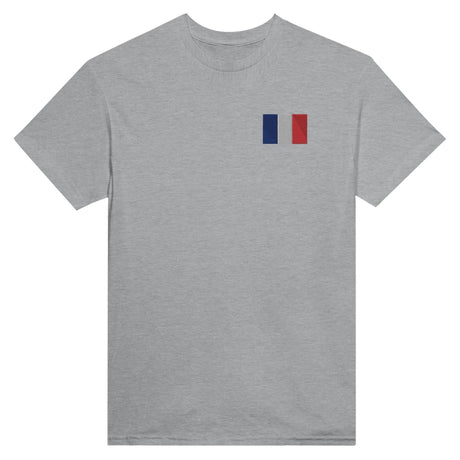 T-shirt drapeau france broderie couleur coton mélangé