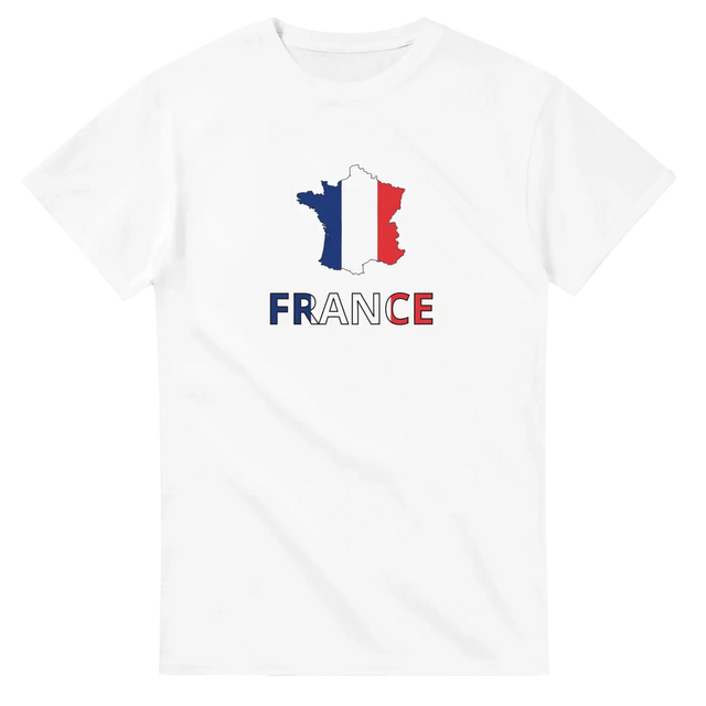 T-shirt drapeau france en carte - pixelforma