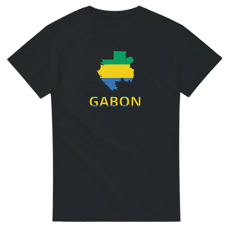 T-shirt drapeau gabon en carte - pixelforma