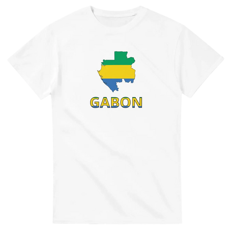 T-shirt drapeau gabon en carte - pixelforma