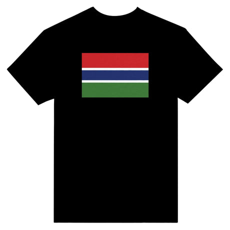 T-shirt drapeau gambie brodé en coton mélangé manches longues