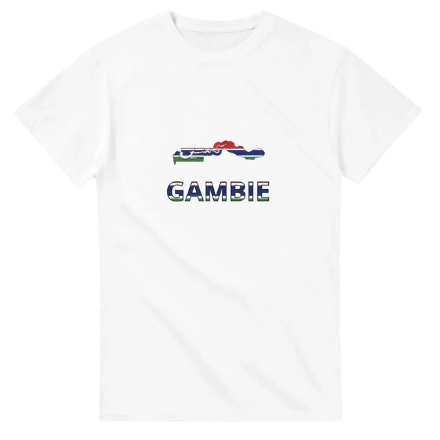 T-shirt drapeau gambie en carte - pixelforma