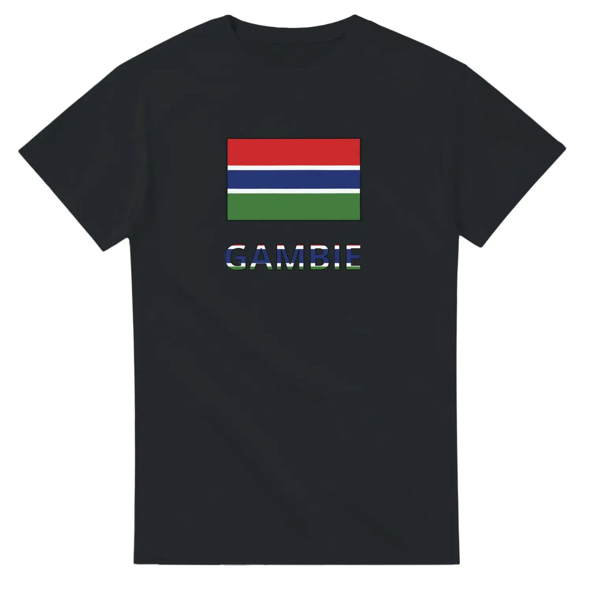 T-shirt drapeau gambie en texte - pixelforma