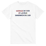 T-shirt drapeau géorgie du sud-et-les îles sandwich du sud en écriture - pixelforma