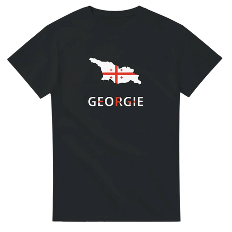 T-shirt drapeau géorgie en carte - pixelforma