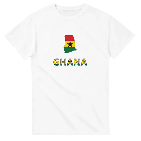 T-shirt drapeau ghana en carte - pixelforma