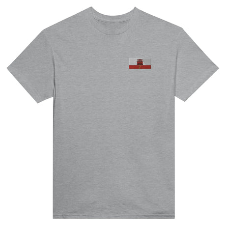 T-shirt drapeau gibraltar broderie couleur coton mélangé