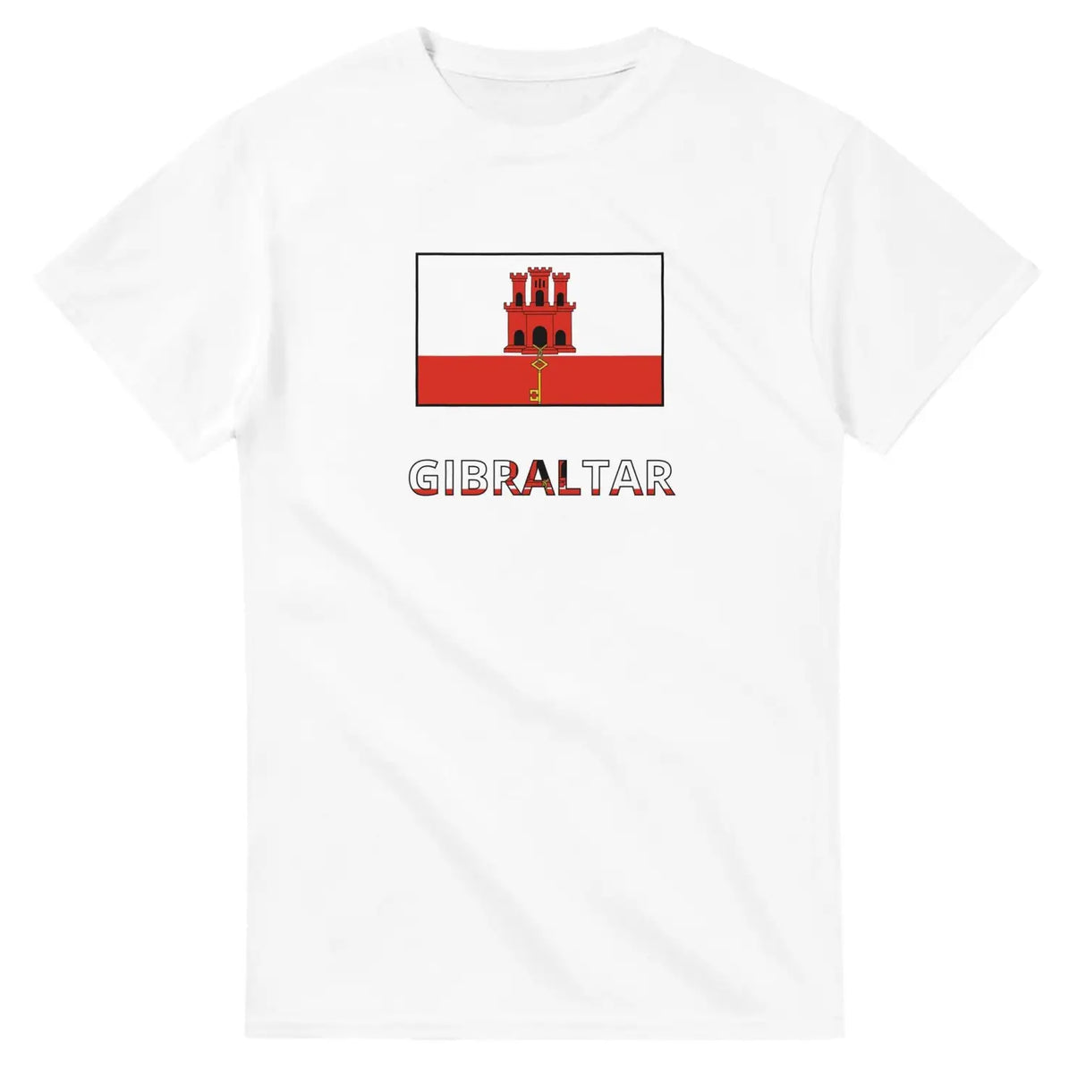 T-shirt drapeau gibraltar en texte - pixelforma