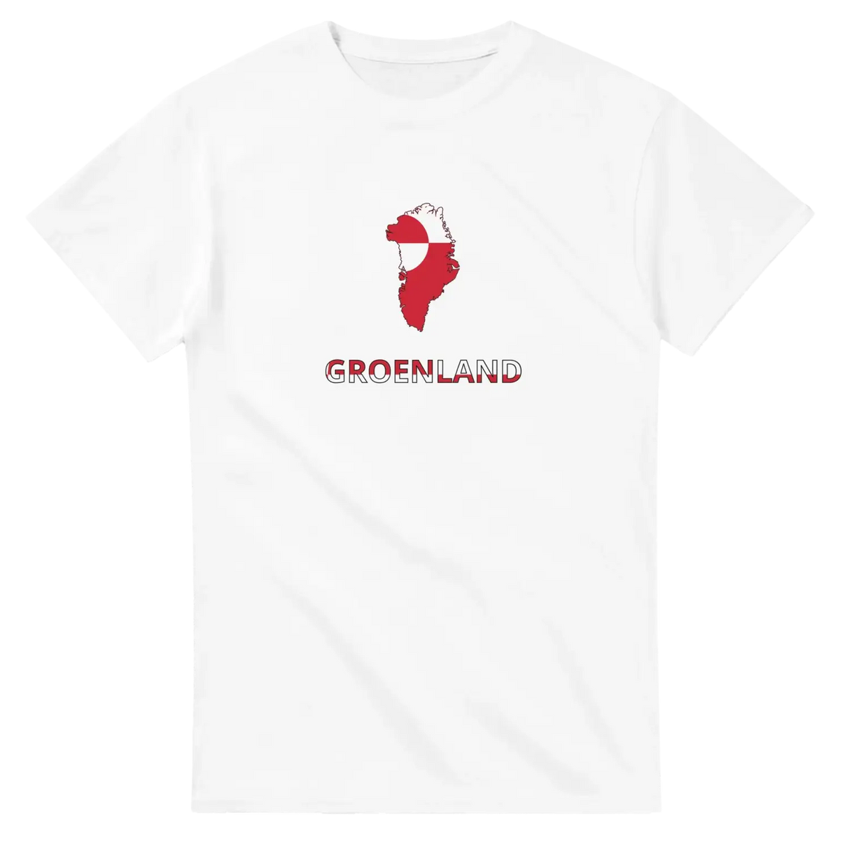 T-shirt drapeau groenland en carte - pixelforma