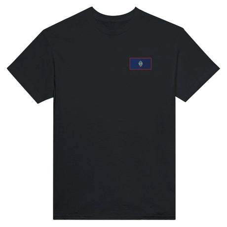 T-shirt drapeau guam broderie couleur en coton mélangé