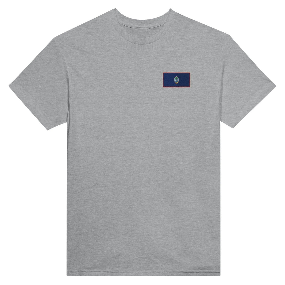 T-shirt drapeau guam broderie couleur en coton mélangé