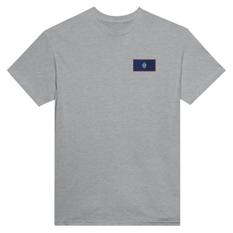 T-shirt drapeau guam broderie couleur en coton mélangé
