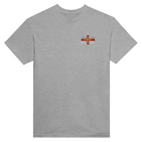 T-shirt drapeau guernesey broderie couleur coton mélangé