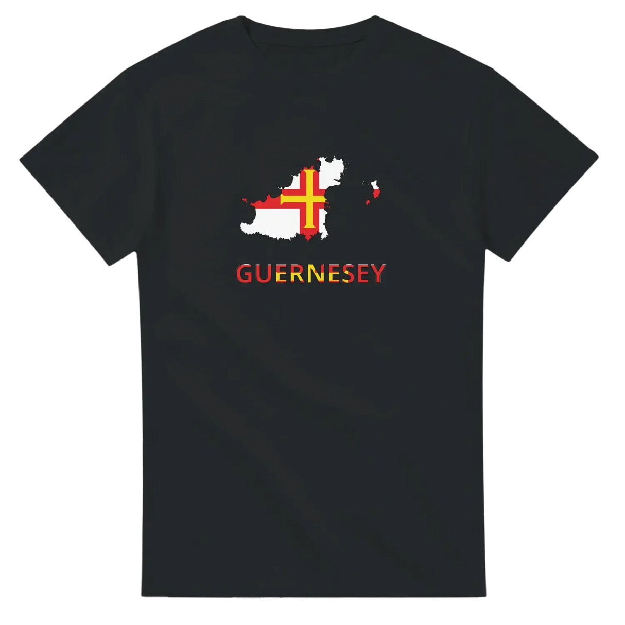 T-shirt drapeau guernesey en carte - pixelforma