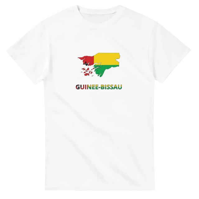 T-shirt drapeau guinée-bissau en carte - pixelforma