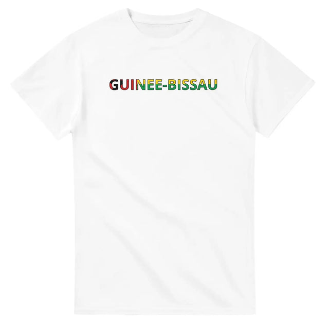 T-shirt drapeau guinée-bissau en écriture - pixelforma