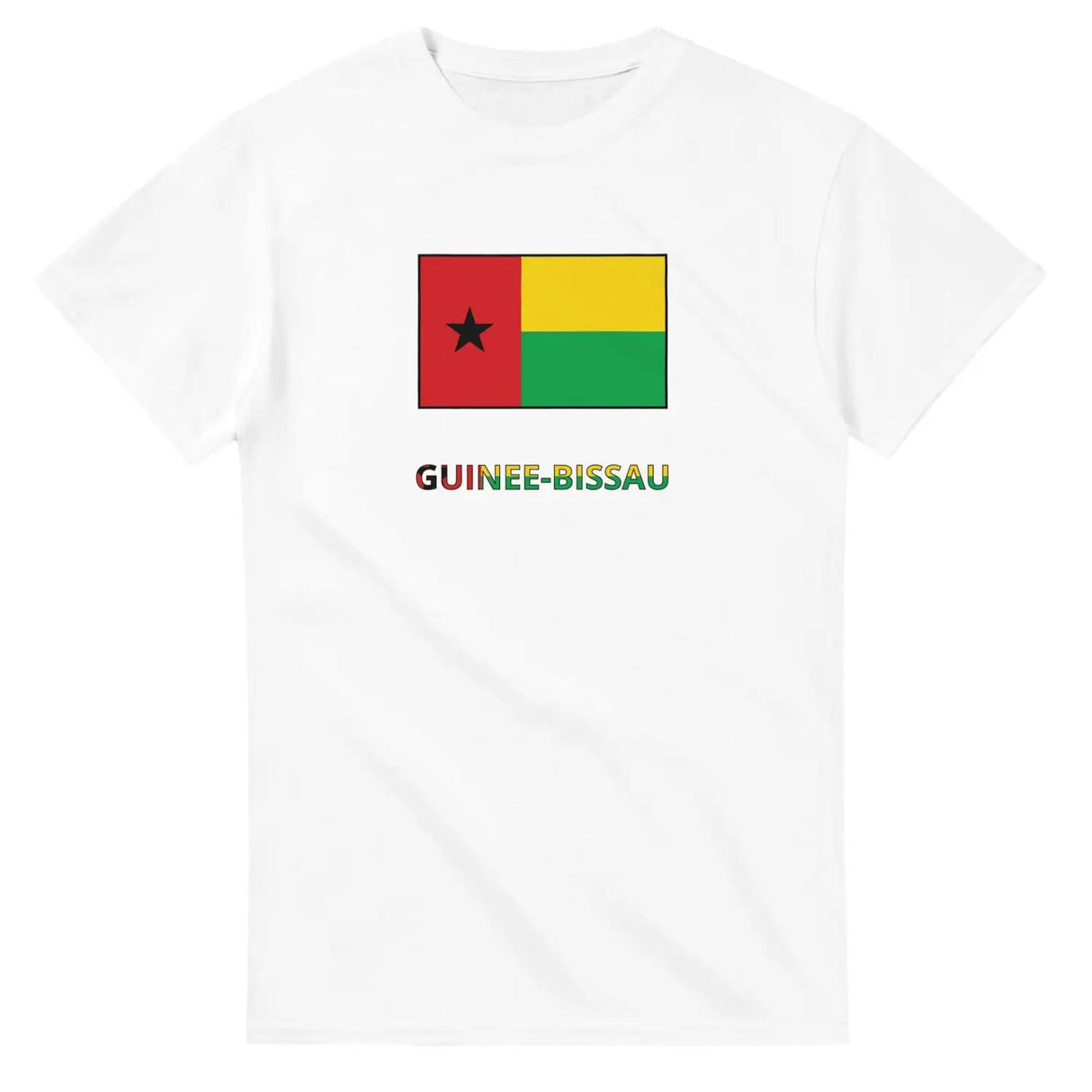 T-shirt drapeau guinée-bissau en texte - pixelforma