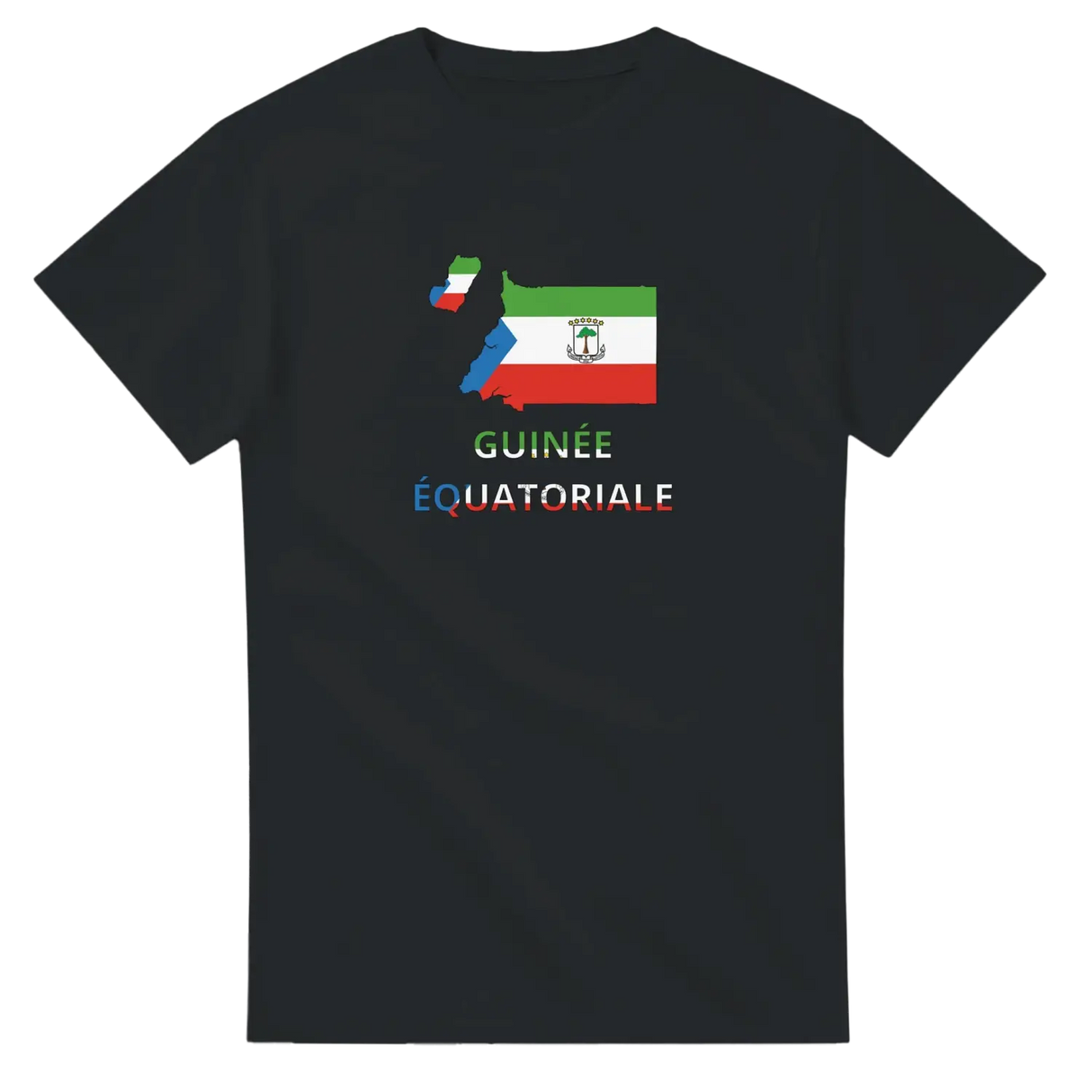 T-shirt drapeau guinée équatoriale en carte - pixelforma