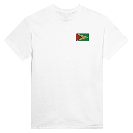 T-shirt drapeau guyana broderie couleur coton mélangé