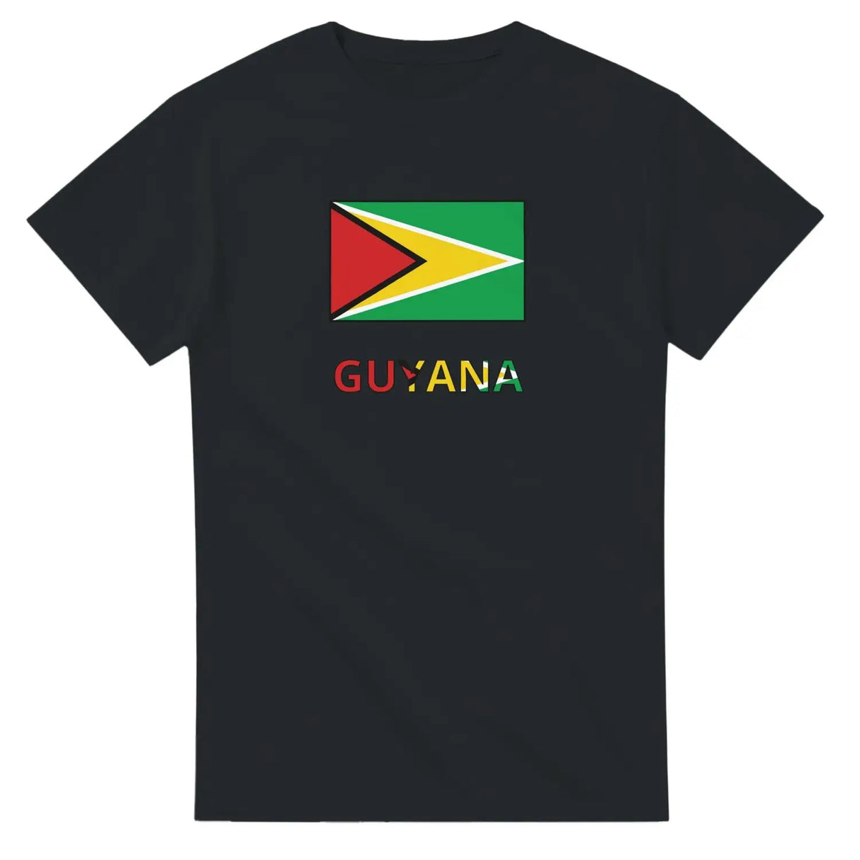 T-shirt drapeau guyana en texte - pixelforma