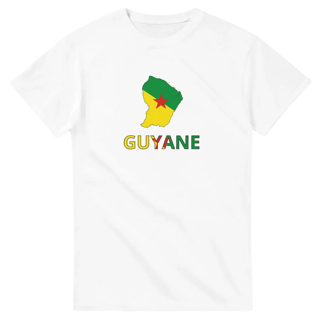 T-shirt drapeau guyane en carte - pixelforma