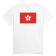 T-shirt drapeau hong kong brodé coton mélangé élégant