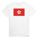 T-shirt drapeau hong kong brodé coton mélangé élégant