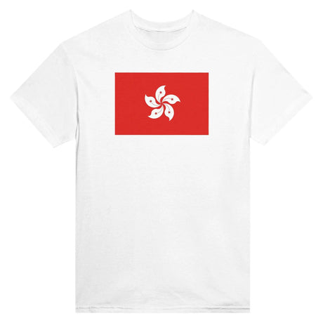 T-shirt drapeau hong kong brodé coton mélangé élégant