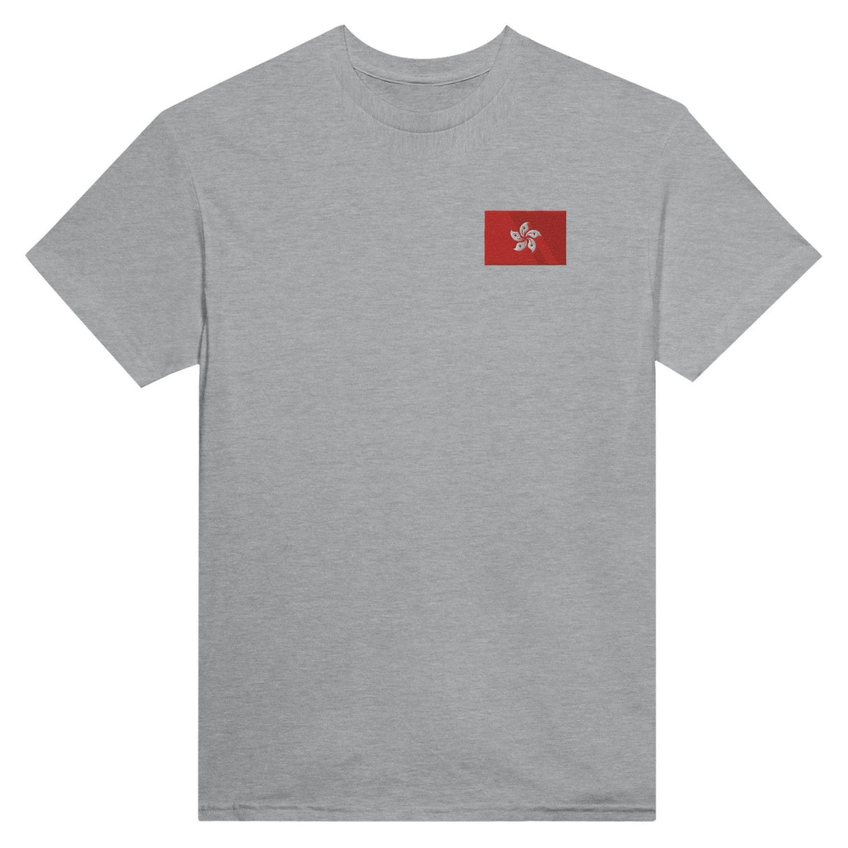 T-shirt drapeau hong kong broderie couleur coton épais