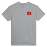 T-shirt drapeau hong kong broderie couleur coton épais