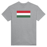T-shirt drapeau hongrie brodé coton épais mélangé