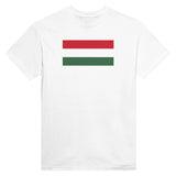 T-shirt drapeau hongrie brodé coton épais mélangé