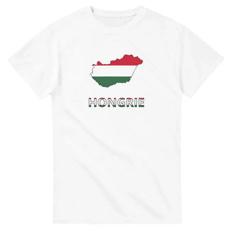 T-shirt drapeau hongrie en carte - pixelforma