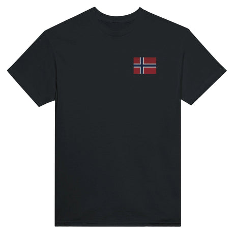 T-shirt drapeau île bouvet brodé en coton mélangé