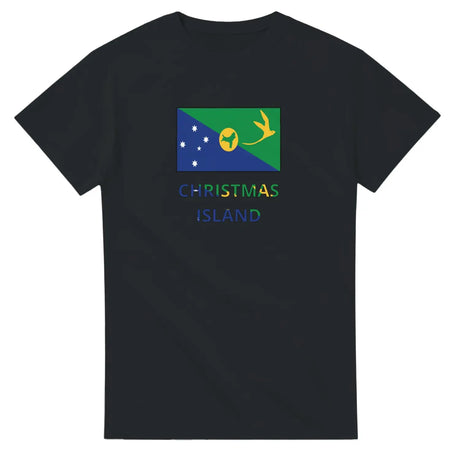 T-shirt drapeau île christmas texte - pixelforma