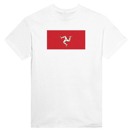 T-shirt drapeau île de man brodé en coton mélangé