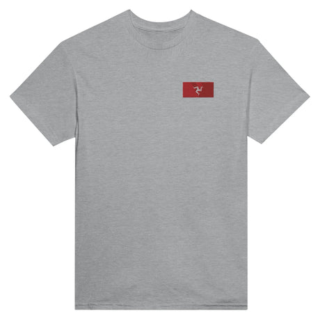 T-shirt drapeau île de man broderie couleur coton épais