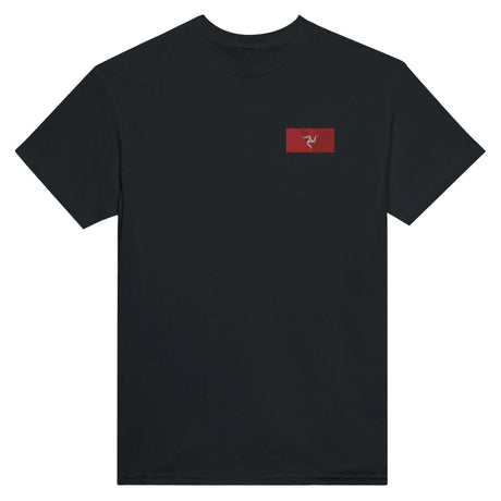 T-shirt drapeau île de man broderie couleur coton épais