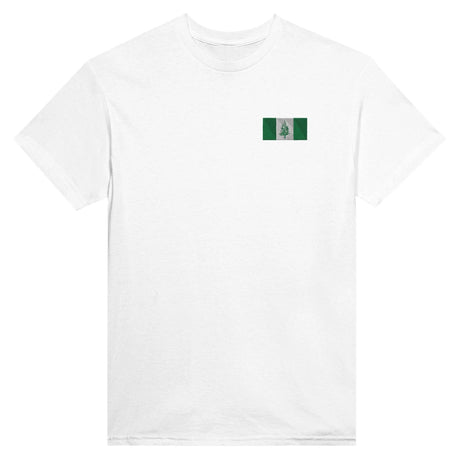 T-shirt drapeau île norfolk broderie coton mélangé