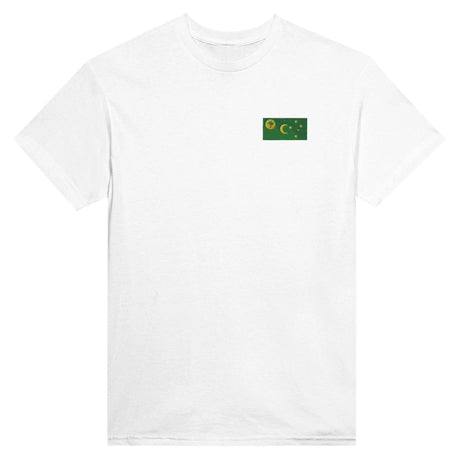 T-shirt drapeau îles cocos broderie coton mélangé doux
