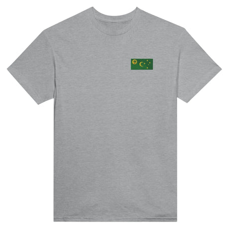 T-shirt drapeau îles cocos broderie coton mélangé doux
