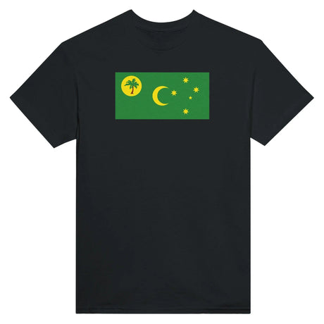 T-shirt drapeau îles cocos coton mélangé brodé