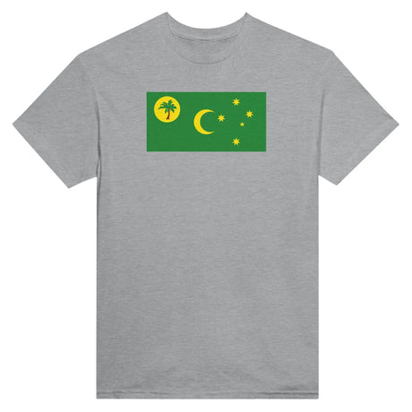 T-shirt drapeau îles cocos coton mélangé brodé